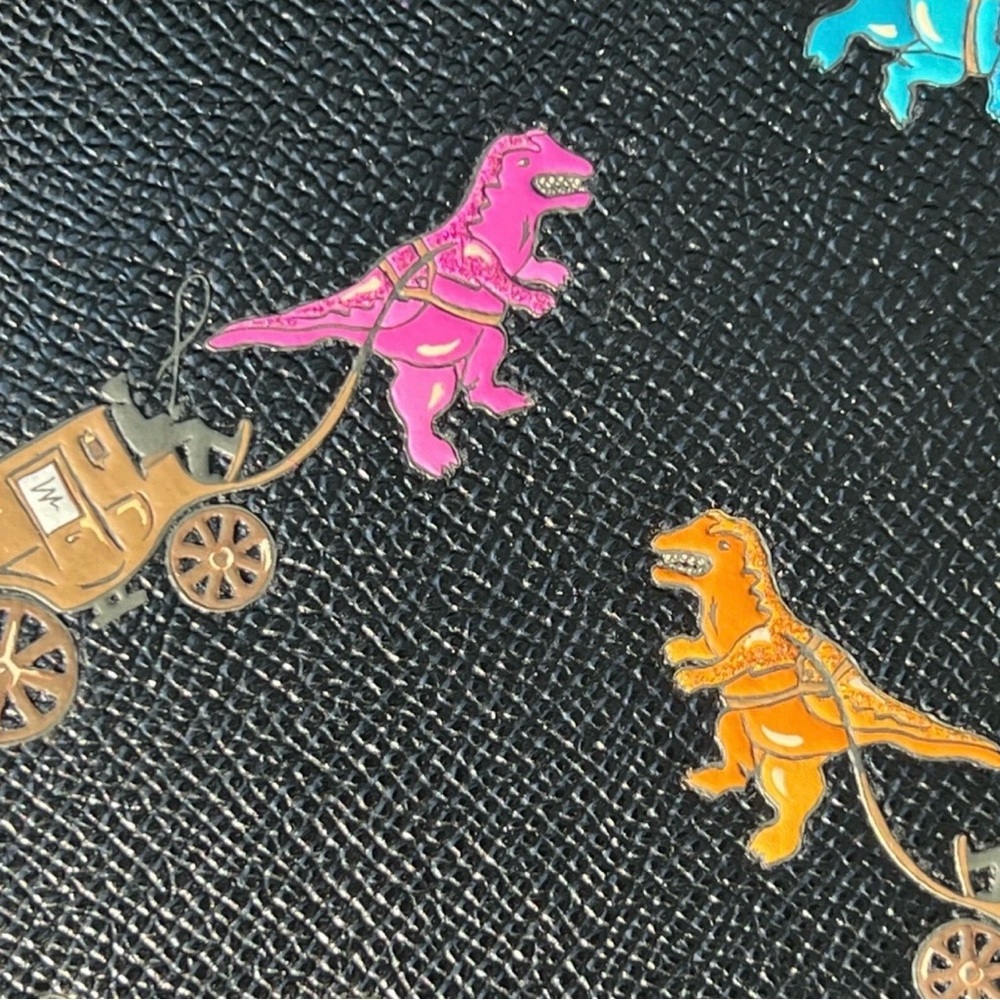 COACH REXY & CARRIAGE BLACK/MULTI LEATHER repeat Glitter tote. Rare! - Picture 2 of 15